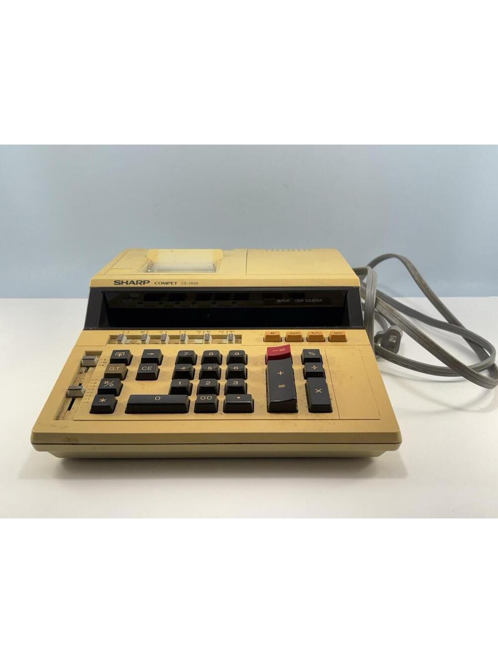 Vintage Sharp Compet CS-2606 Desktop Printing Calculator Receipts Tested Working